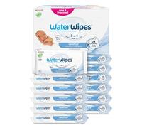 WaterWipes Sensitive+ Newborn & Baby Wipes, Toallitas Para Recién Nacidos y Bebés, 720 unidades (paquete de 12), 3 en 1 Limpia, Cuida, Protege, 99,9% Agua, Sin perfume