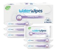 WaterWipes Soothing Clean Baby Wipes, 360 unidades (paquete de 6), Toallitas 99% a base de agua con extracto botánico, sin perfume, el envase puede variar
