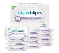 WaterWipes Soothing Clean Baby Wipes, 720 unidades (paquete de 12), Toallitas 99% a base de agua con extracto botánico, sin perfume, el envase puede variar