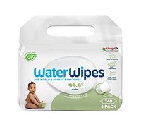WaterWipes Toallitas húmedas Texturizadas sin Plástico para Niños Pequeños y Bebés, 240 unidades (Paquete de 4), 99,9% Base de Agua, Sin Perfume para Pieles Sensibles