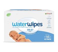 WaterWipes Toallitas húmedas Originales para Bebés, Sin Plástico, 720 unidades (Paquete de 12), 99,9% Base de Agua, y Sin Perfume para Pieles Sensibles