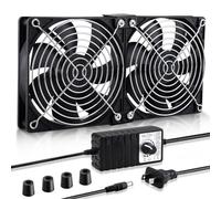 Wathai Big Airflow 2 ventiladores de computadora de 120 mm y 240 mm con enchufe de CA, fuente de alimentación de 110 V 240 V CA, controlador de velocidad de 3 V a 12 V, para máquina minera, chasis