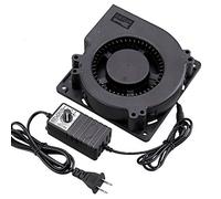 Wathai Ventilador centrífugo de 120 mm x 32 mm, ventilador de 110 V 220 V CA con controlador de velocidad de 4 V a 12 V, CC de doble bola de alto flujo de aire para receptor DVR Xbox módem AV