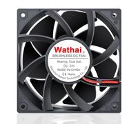 Wathai Ventilador de refrigeración sin escobillas 1238 48 V CC, 2 pines, 120 mm x 38 mm, ventilador industrial de doble bola de alto rendimiento para proyectos de refrigeración de bricolaje, caja