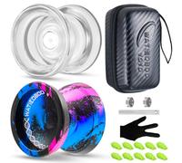 WATIEOBOO Dual-Purpose yoyo - C130 Professional Non-Responsive yoyos & P02 Responsive Yo-yo, Alloy yoyo & Plastic yoyos, con estuche, 10 yo-yos Strings, Responsive Bearing Kit