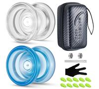 WATIEOBOO Yoyo P02 Crystal Yo Yo - Juego de 2 piezas - Yoyo de modo dual sensible y no responde, yoyo de giro de dedo, yo truco para principiantes y jugadores profesionales adultos, el mejor regalo de
