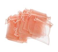 WATIIFUFU 100piezas Bolsitas De Organza Pequeñas De Bolsos De Transparentes Cuerda Para Joyas y Color Champán