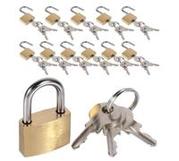 WATIIFUFU 12 Mini Candados de Cobre Llave 20 MM para Maletas Mochilas y Taquillas Candado Portátil de Viaje Seguro para Diario y Equipaje Pack 12 Unidades