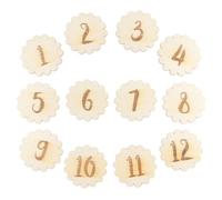 WATIIFUFU 12 Tarjetas de Madera Números de Encaje para Ñiño, Tarjetas Mensuales para Recién Nacidos, Accesorio para Fotografía de Cumpleaños, Set de 12 Piezas para Registro de Meses Ñiño