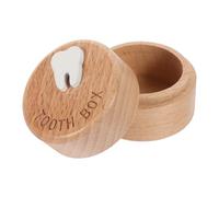 WATIIFUFU 1piezas Cajita De Madera Para Dientes De Leche Organizador De Recuerdos Infantiles Para Bebés y Almacenamiento Para Dientes Joyas y Recuerdos