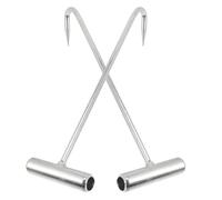 WATIIFUFU 2 Ganchos de Elevación para Tapas de Alcantarilla en T Galvanizados, Gancho de Elevación de Pozo de Metal Anticorrosión, Herramienta Industrial para Levantar Tapas de Registro,