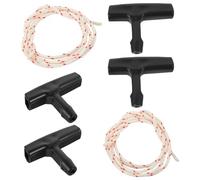 WATIIFUFU 2 Juegos de Tiradores de Cuerda Abatible para Ático y Puerta de Garaje, Cuerda de Tracción de 4 Metros, Mangos Ergonómicos de Plástico Resistentes para Apertura de Emergencia, Kit