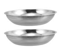 WATIIFUFU 2 Piezas Accesorio Bandeja de Pesaje de Acero Inoxidable 25 CM para Báscula Mecánica Industrial Plato Metálico de Repuesto para Uso Comercial y Doméstico