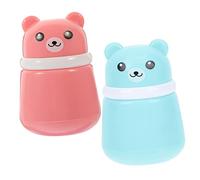WATIIFUFU 2 Piezas caja de puff de bebé botella de soplo de polvo simple botella de hojaldre soplo de polvo esponjoso powder puff estuche de talco para bebé tarro de polvo esponja sintética