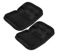 WATIIFUFU 2 Piezas Organizador Portátil para Medidor Médico y Medicamentos con Cremallera, Poliéster Negro, Múltiples Compartimentos y Bolsillo Divisor para Viajes y Uso Diario