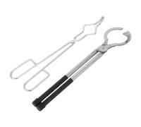 WATIIFUFU 2 Piezas Pinzas para Crisol de Grafito de Metal Resistentes para Fundición de Joyas y Metales Diseño Funcional para Hornos de Fundición y Refinado