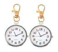 WATIIFUFU 2 Piezas Reloj de Bolsillo Reloj Digital para Hombres Anillos de niños Llavero de Coche para Hombre Mirar estojos Escolares Cinturon Relojes Anillos Hombre Aleación de Zinc Golden