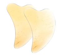 WATIIFUFU 2 Piezas Tablero de Gua Sha para Masajeador Facial de Cuerno de Buey Guasha para Cuidado Piel Uso Spa y Hogar