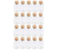 WATIIFUFU 20 Botellas de Vidrio Tapón de Corcho, Mini Frascos de Deseos de 30 Ml, Ideales para Almacenamiento de Té, Decoración en Fiestas y Oficina