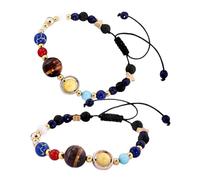 WATIIFUFU 2piezas Pulsera Estrella Guardiana De Diseño De Planetaria Pulsera De Cuentas Del Sistema Solar Para Mujer Como Recuerdo De Viaje Fiestas