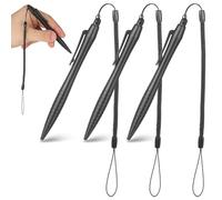 WATIIFUFU 3 Bolígrafos Táctiles con Cordón Elástico Antipérdida para Dibujar y Escribir Lápices Ópticos Abs Negro para Pantalla Resistiva en Tablets y Teléfonos Móviles