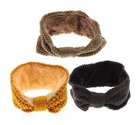 WATIIFUFU 3piezas Calentador De Orejas Diadema Invierno Para Mujer Tejida Cálida y Elástica