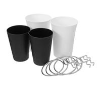 WATIIFUFU 4 Juegos Organizadores de Vasos para Tablero Perforado con Anillas Portavasos Colgante Negro y Blanco Contenedores Pequeños para Oficina Taller y Manualidades Accesorios para