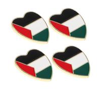 WATIIFUFU 4 Piezas Broches de Solapa Metálicos Palestina Pin Palestino con Diseño Ondeante Forma de Bandera Accesorio Elegante para Ropa Patrióticos Decoración para Fiestas y Manifestaciones