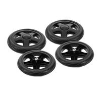 WATIIFUFU 4 piezas Ruedas de Plástico Resistentes para Carrito de Compras Plegable Repuesto para Carros de Lavandería Equipaje y Carritos de Uso Exterior