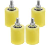 WATIIFUFU 4 Poleas de Nailon para Puerta Corredera Eléctrica, Ruedas Guía Cojinete, Rodillos de Compuerta Deslizante Resistentes al Desgaste, Diámetro 50x60 Mm, Color Amarillo, Juego de 4
