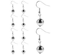 WATIIFUFU 5 Pares Pendientes Disco Bola para Mujer Pendientes Colgantes Espejo de Plata Joyería Retro Punk para Fiestas y Baile