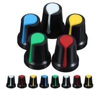 WATIIFUFU 50 Piezas de Perillas para Guitarra Eléctrica Eje de 6 Mm, Tapas de Plástico en Varios Colores Buen Agarre y Excelente Tacto para Control de Volumen