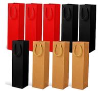 WATIIFUFU 9 Piezas Bolsa de Papel de Vino Tinto portátil Accesorios de Cocina de Oro Vino de Papel bolsitas navideñas The Tote Bag Bolsas de Vino de Picnic portabotellas Bolsas de Tela