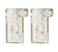 WATIIFUFU Abridor de Botellas de Aleación de Zinc para Bodas, Diseño Creativo y Pequeño, Fácil de Usar, Portátil, Pack de 2 Unidades Adecuado para Viajes y Hoteles