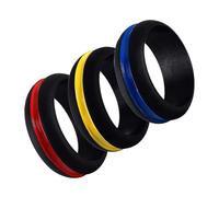 WATIIFUFU Anillos de Silicona para Pareja Elegante y Encantador, Talla 10, Material Duradero, Colores Surtidos, 3 Piezas, Uso Diario y Regalos para Mujeres y Adultos Color Aleatorio