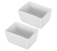 WATIIFUFU Azucarero Cuadrado de Cerámica Blanca 170 Ml Set 2 Piezas Plato para Sobres de Azúcar Organizador Pequeño para Estación de Café y Mesa de Comedor