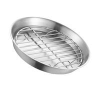 WATIIFUFU Bandeja y Rejilla de Enfriamiento Redonda Inoxidable Bandeja para Hornear y Filtrar Aceite Rejilla para Enfriar y Asar Resistente y Multifuncional para Cocina
