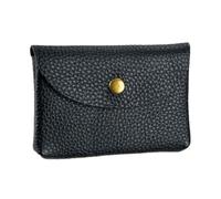WATIIFUFU Bolsa para Tarjetas de Cuero Artificial Negro, Cartera Delgada y Fácil de Limpiar, Estilo Simple y Todo Uso para Exteriores