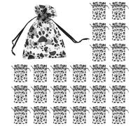 WATIIFUFU Bolsas de Organza Cordón Huellas de Patas 50 Piezas Bolsas Pequeñas para Regalos y Joyería Transparente para Fiestas y Almacenamiento de Objetos Pequeños