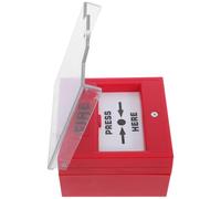 WATIIFUFU Botón de Alarma contra Incendios Manual Restablecimiento, Pulsador de Emergencia Doble Luz, Carcasa Protectora Resistente, Compatible Sistemas de Seguridad para Oficinas y