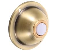 WATIIFUFU Botón de Timbre Cableado Vintage de Metal Dorado Placa Decorativa Redonda para Puerta, Uso Residencial y Comercial en Exteriores