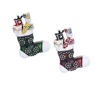 WATIIFUFU Broche de Calcetines Navideños de Metal Set 2 Piezas Diseño Decorativo para Solapas y Ropa Accesorio Festivo para Navidad y Regalos Pin de Pecho para Fiestas y Eventos