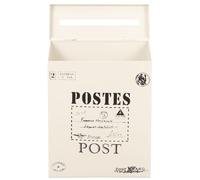 WATIIFUFU Buzón de Pared de Hierro Estilo Americano Buzón Exterior Grande Color Crema para Periódicos y Documentos para Hogar y Oficina