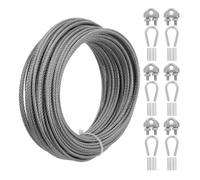 WATIIFUFU Cable de Acero para Barco de Alta Capacidad con Abrazadera y Terminales de Acero Plata para Operaciones de Carga y Manejo con Cambio Frecuente de Dirección