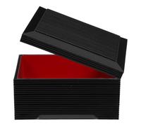 WATIIFUFU Caja Bento Japonesa Negra de Abs Rectangular, Ligera y Resistente a Fugas, Diseño Elegante con Textura de Madera para Picnic al Aire Libre y Aventuras de Viaje