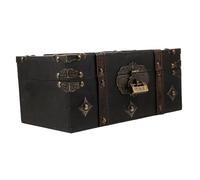 WATIIFUFU Caja De Almacenamiento Con Cerradura Caja De Madera Decorativa Para Escritorio Cofre Del Tesoro Con Candado Para Joyas Para Baratijas