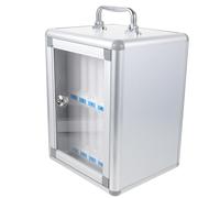 WATIIFUFU Caja de Almacenamiento para Teléfono Móvil con Múltiples Ranuras, Aleación de Aluminio y Tablero de Fibra, con Asa y Diseño Elegante para Oficina o Escuela
