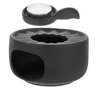 WATIIFUFU Calentador de Té Cerámico Negro Base para Vela, Calentador de Tetera Pequeño y Ligero para Mantener Caliente el Té en Hogar y Cocina, Herramienta Práctica para Calentar Teteras
