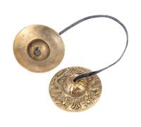 WATIIFUFU Campana de Platillos de Latón Dorado para Meditación y Mindfulness Sonido Claro y Tono Elevado Agradable, Instrumento de Percusión Manual