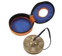WATIIFUFU Campana Tono Claro y Agudo de Platillo para Yoga y Meditación de Cobre Dorado Instrumento de Percusión Pequeño Portátil para Mindfulness y Música